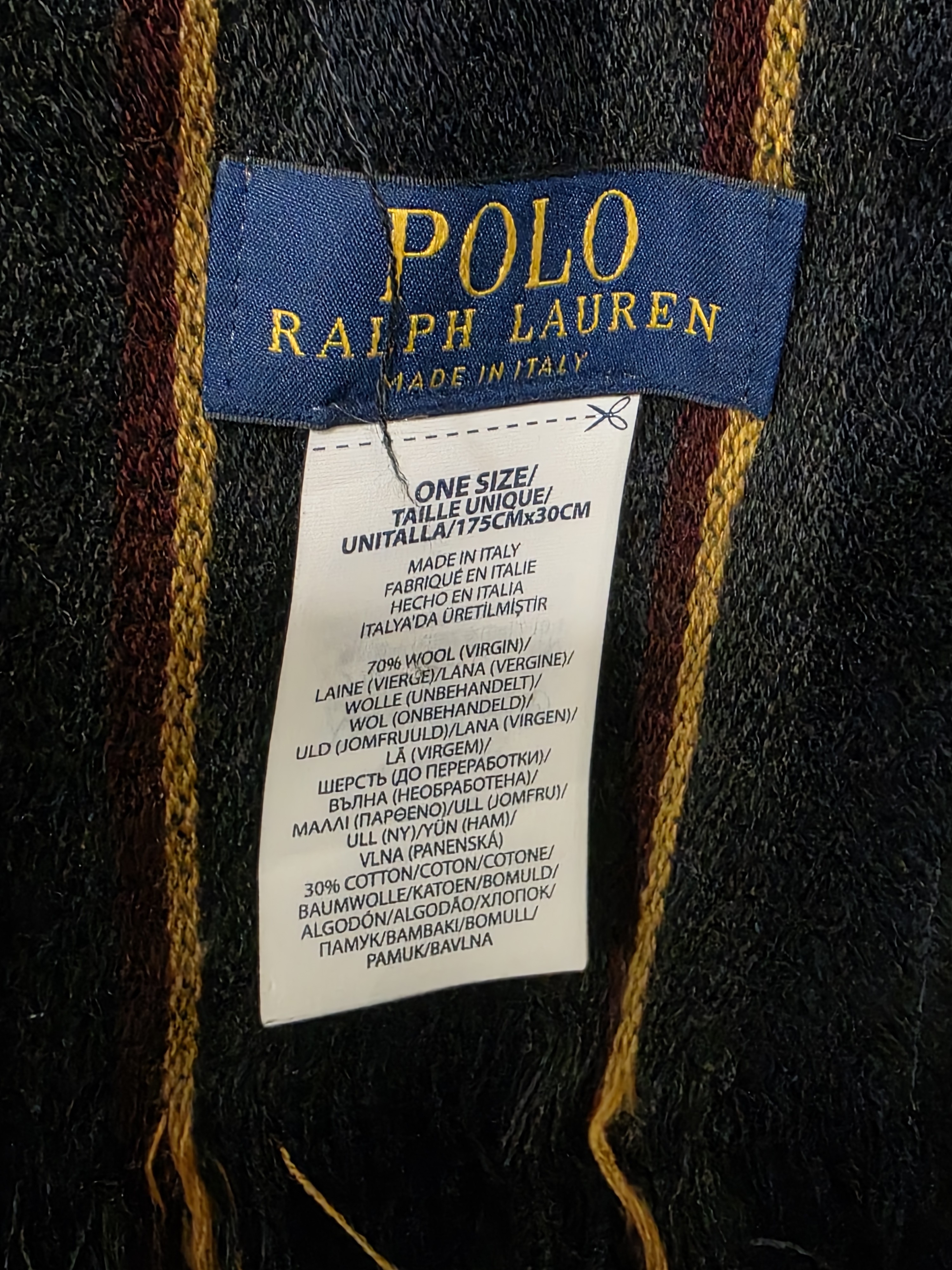 Polo By Ralph Lauren Navy Jeans With Brown & Gold Stripes